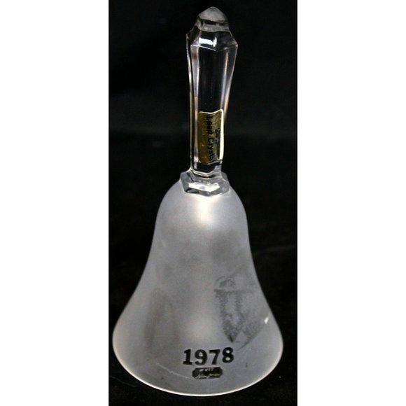 Vtg 1978 Glen Jones Glass Crystal Bell Engraved Clear Profile Lady Mother w/Pram - Picture 5 of 10